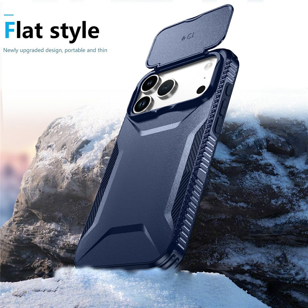For iPhone 17 Pro Max Case Camshield TPU + PC Phone Cover Non-Slip Side Edge - Blue