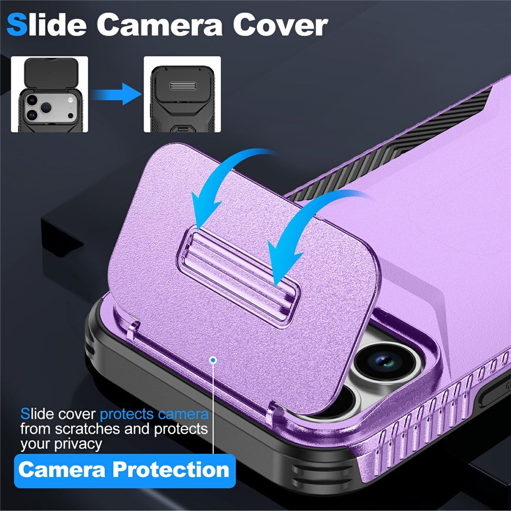 For iPhone 17 Pro Max Case Camshield TPU + PC Phone Cover Non-Slip Side Edge - Purple