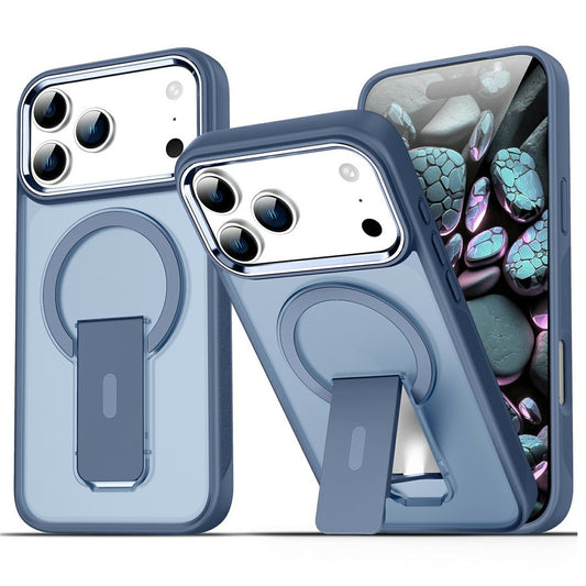 For iPhone 17 Pro Max Case Compatible with MagSafe PC + TPU Phone Cover with Kickstand - Dark Blue