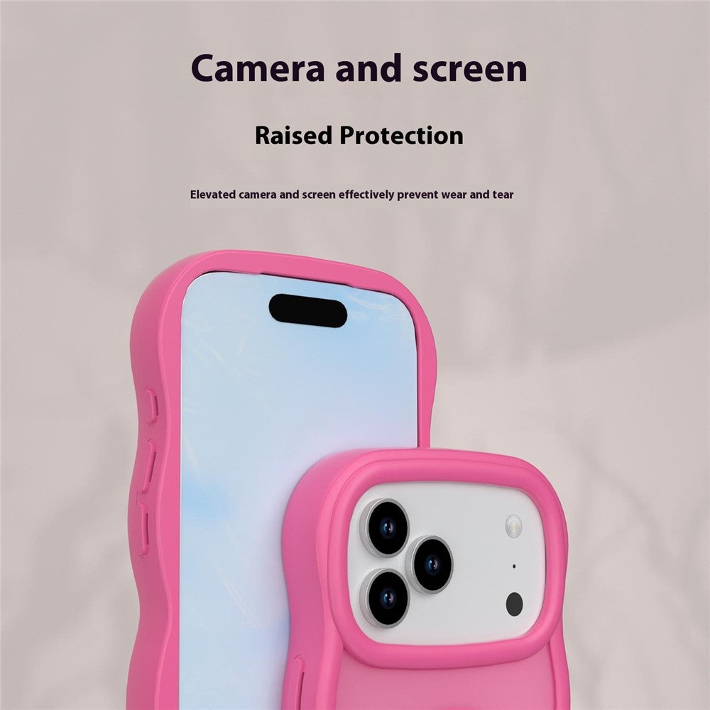 For iPhone 17 Pro Max Case Compatible with MagSafe TPU + PC Phone Back Cover Skin Touch Wave Shape - Black