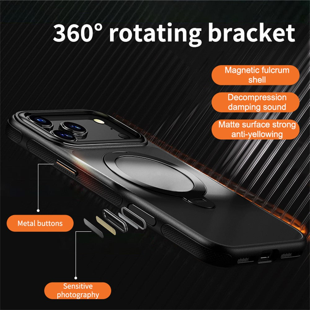 For iPhone 17 Pro Max Case Compatible with MagSafe Drop Proof TPU PC Kickstand Phone Cover - Transparent