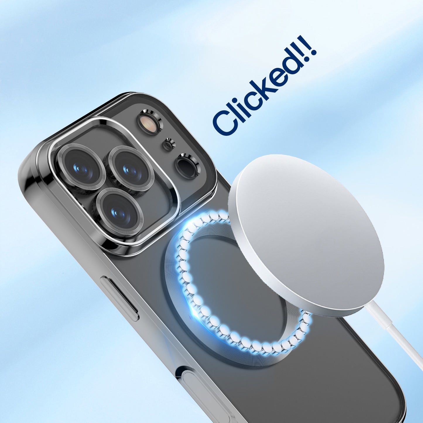 For iPhone 17 Pro Max Magnetic Case WANLONFENG WX Series TPU Phone Cover with 2Pcs Screen Film / Lens Film - Black