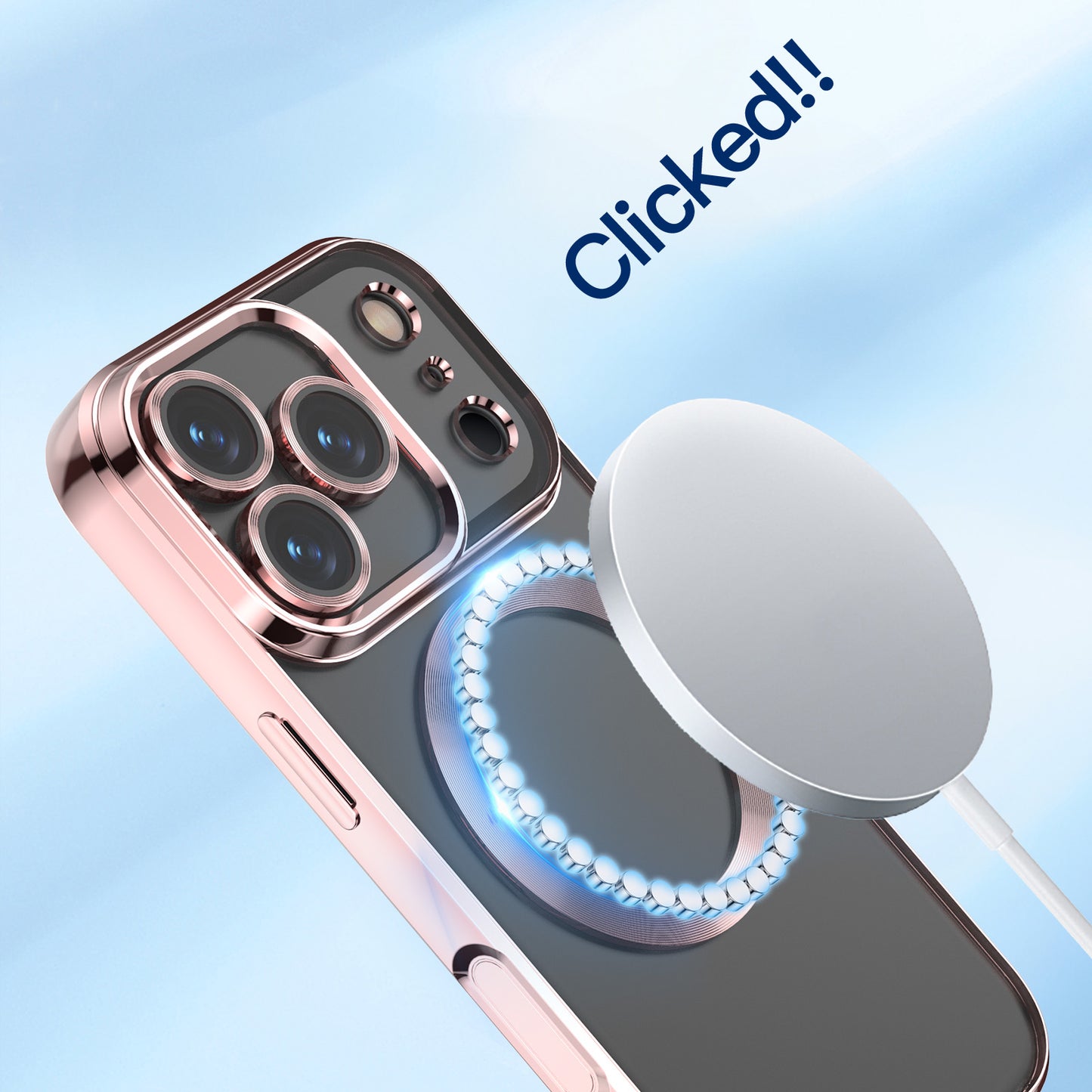 For iPhone 17 Pro Max Magnetic Case WANLONFENG WX Series TPU Phone Cover with 2Pcs Screen Film / Lens Film - Pink