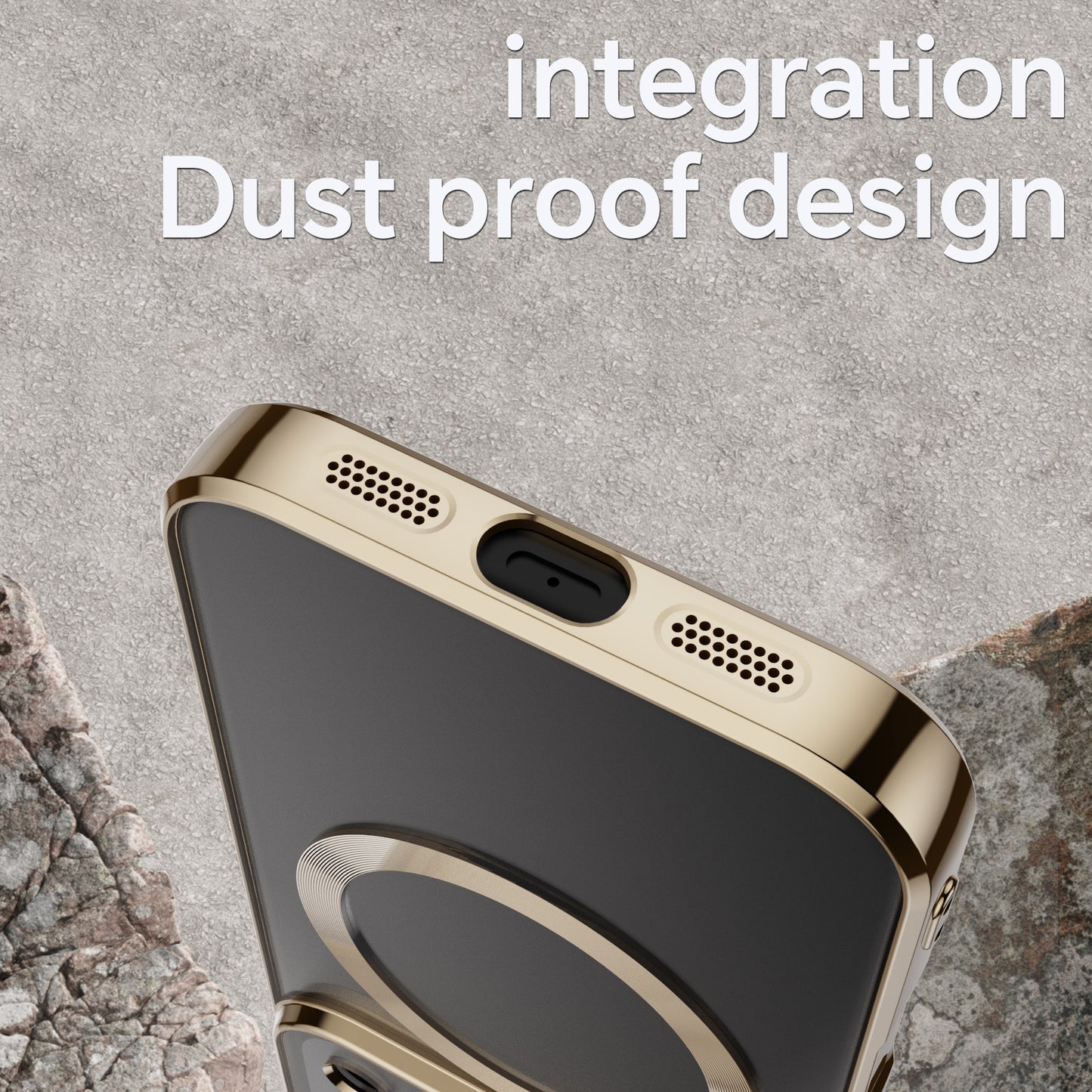 For iPhone 17 Pro Max Magnetic Case WANLONFENG WX Series TPU Phone Cover with 2Pcs Screen Film / Lens Film - Gold