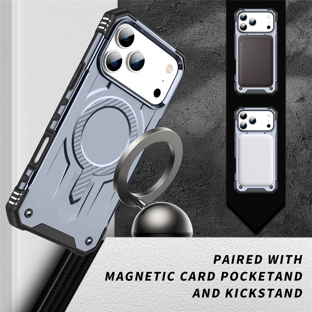 For iPhone 17 Pro Max Case Compatible with MagSafe Four Corner Airbags PC + TPU Phone Cover - Grey