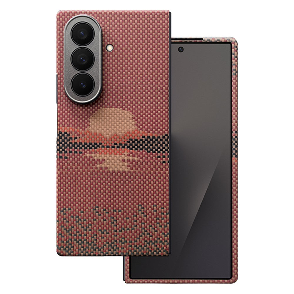 For Samsung Galaxy Z Fold7 5G Magnetic Case Precise Cutouts Aramid Fiber Phone Cover with Metal Lens Frame / Front Frame - Sun