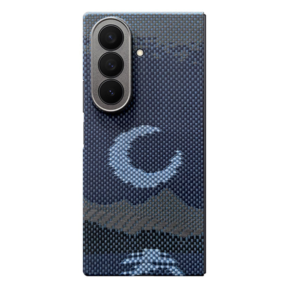 For Samsung Galaxy Z Fold7 5G Magnetic Case Precise Cutouts Aramid Fiber Phone Cover with Metal Lens Frame / Front Frame - Moon