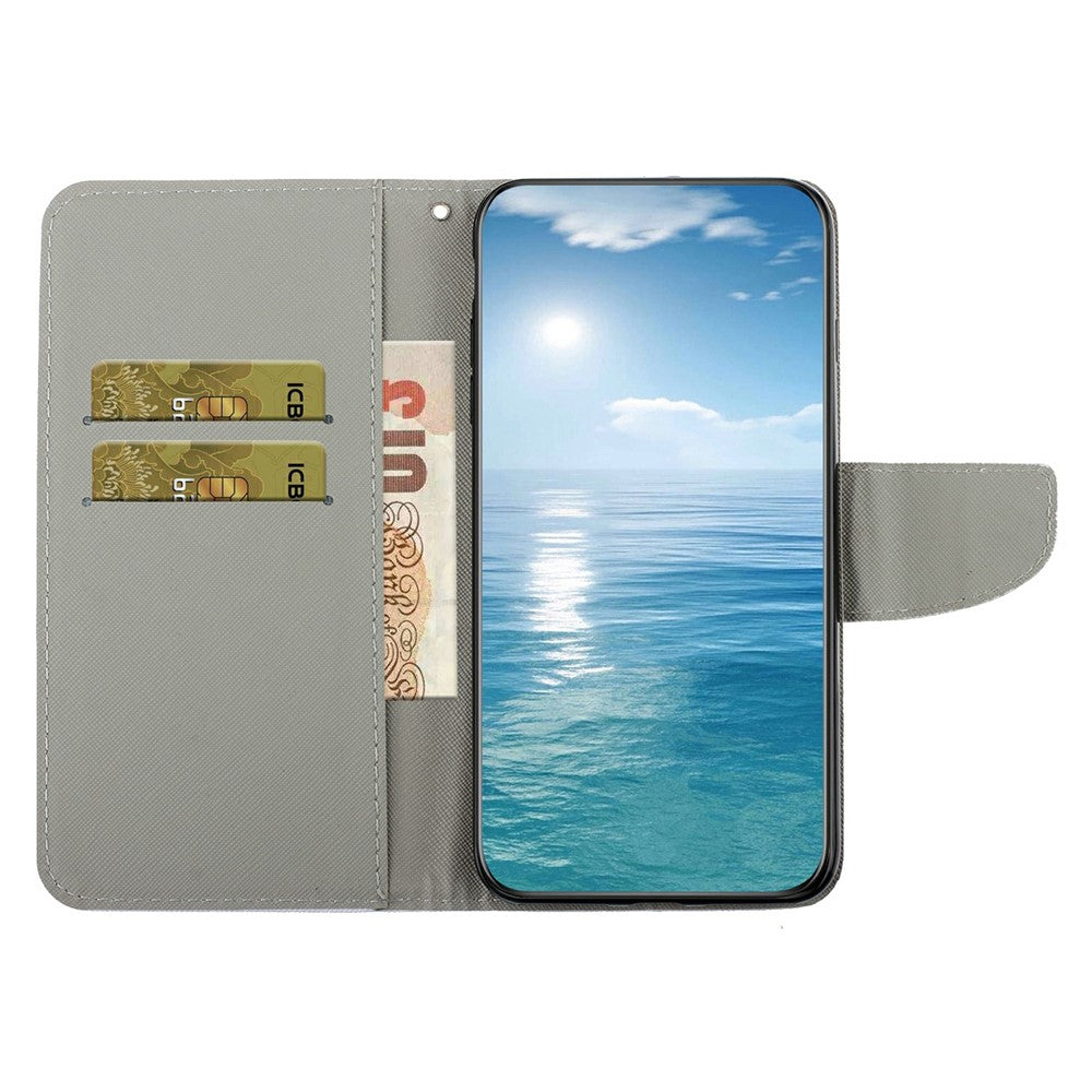 For iPhone 17 Pro Max Case Pattern Printing Protective Leather Folio Phone Cover with Wrist Strap - Chrysanthemum