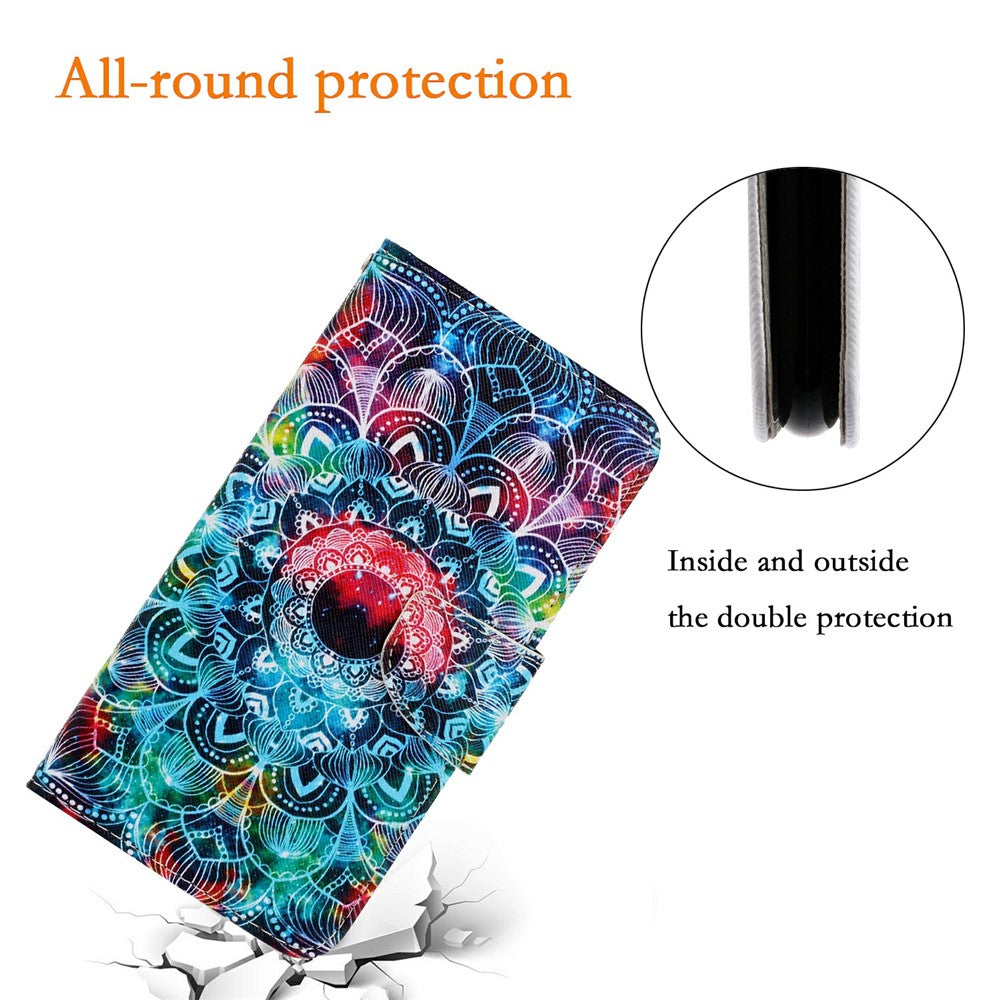 For iPhone 17 Pro Max Case Pattern Printing Protective Leather Folio Phone Cover with Wrist Strap - Mandala