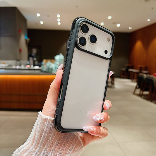 For iPhone 17 Pro Max Case TPU + PC Transparent Protective Phone Cover - Black