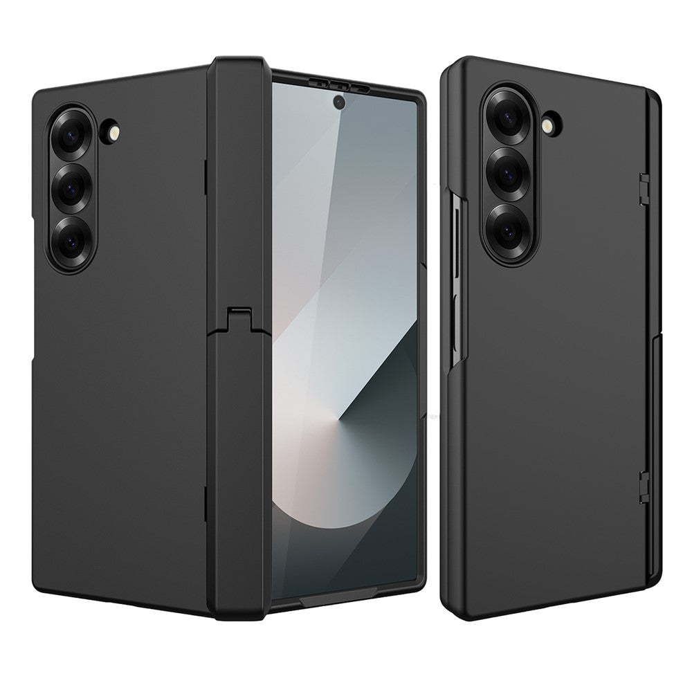 For Samsung Galaxy Z Fold7 5G Case Kickstand Hard PC Phone Cover with Screen Film - Black