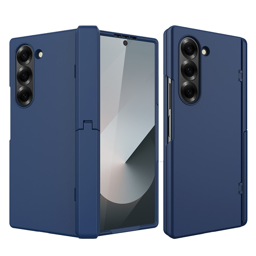 For Samsung Galaxy Z Fold7 5G Case Kickstand Hard PC Phone Cover with Screen Film - Blue