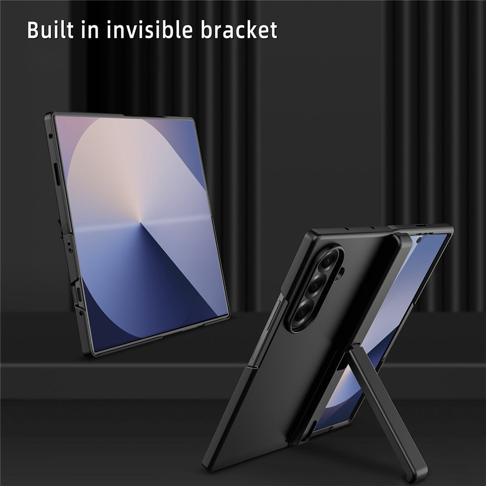 For Samsung Galaxy Z Fold7 5G Case Kickstand Hard PC Phone Cover with Screen Film - Baby Blue