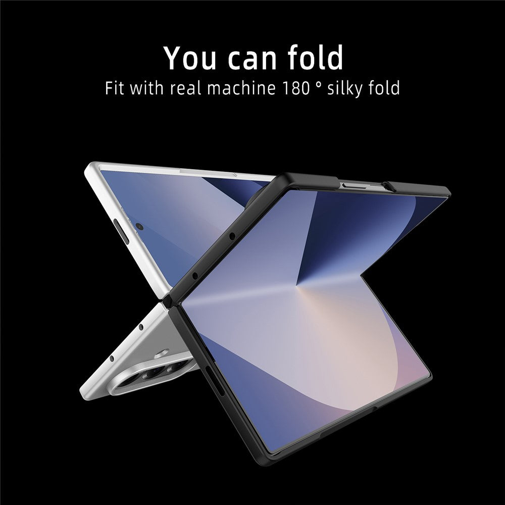 For Samsung Galaxy Z Fold7 5G Case Skin-Feel Anti Shock Hard PC Protective Phone Cover - Silver