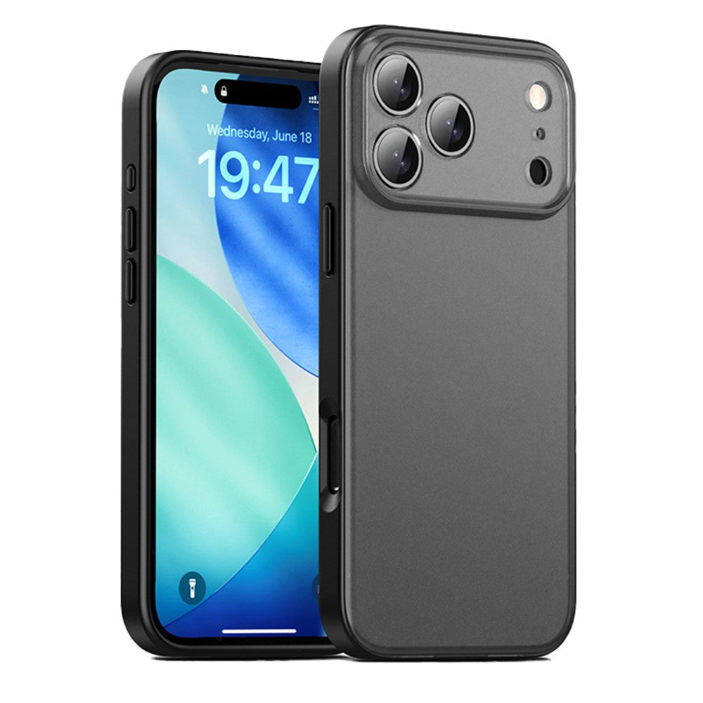 IPAKY For iPhone 17 Pro Max Case Shockproof PC+TPU Matte Phone Cover - Black