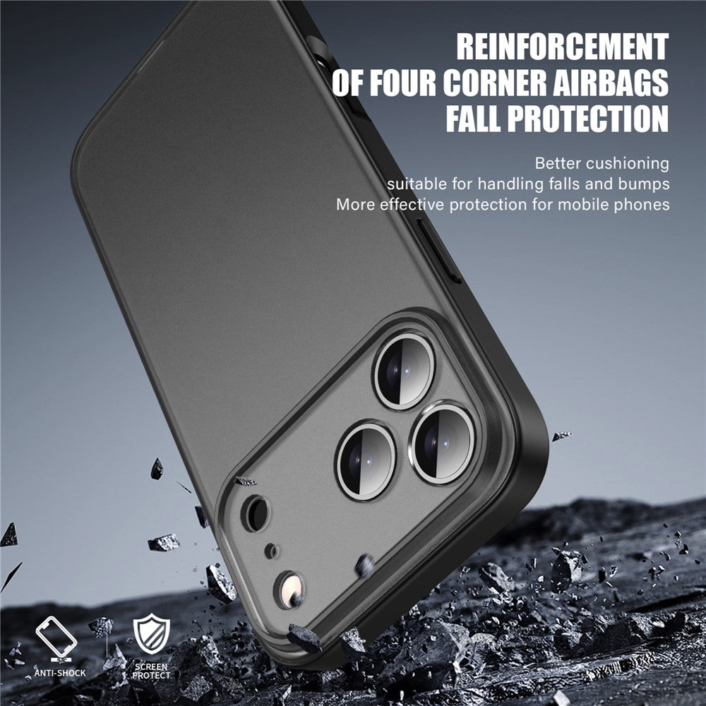 IPAKY For iPhone 17 Pro Max Case Shockproof PC+TPU Matte Phone Cover - Grey