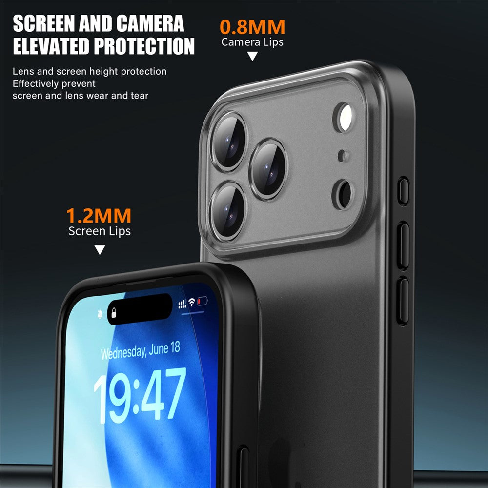 IPAKY For iPhone 17 Pro Max Case Shockproof PC+TPU Matte Phone Cover - Grey