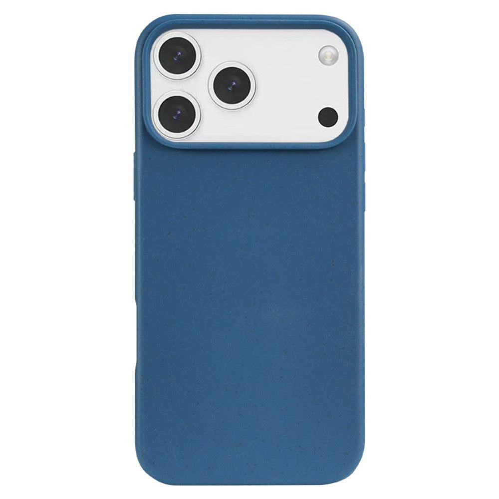For iPhone 17 Pro Max Case Biodegradable Wheat Straw + TPU Matte Phone Cover - Blue