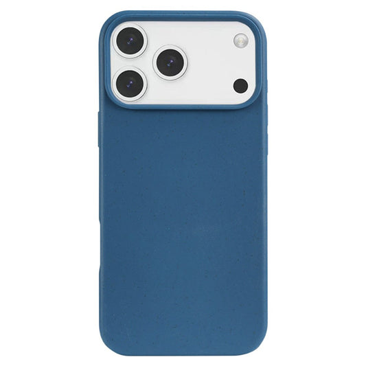 For iPhone 17 Pro Max Case Biodegradable Wheat Straw + TPU Matte Phone Cover - Blue