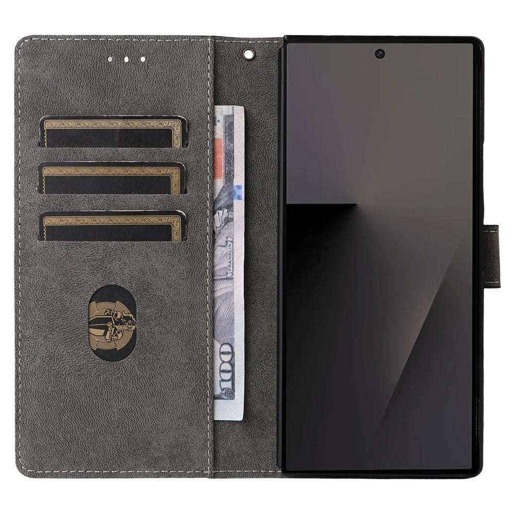 For Samsung Galaxy Z Fold7 5G Case Wallet RFID Blocking PU Leather Phone Cover Stand with Strap - Black