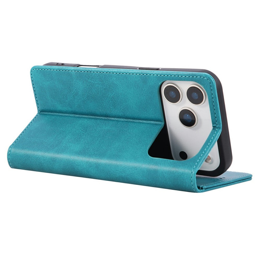 For iPhone 17 Pro Max Case RFID Blocking PU Leather Phone Wallet Cover - Peacock Blue