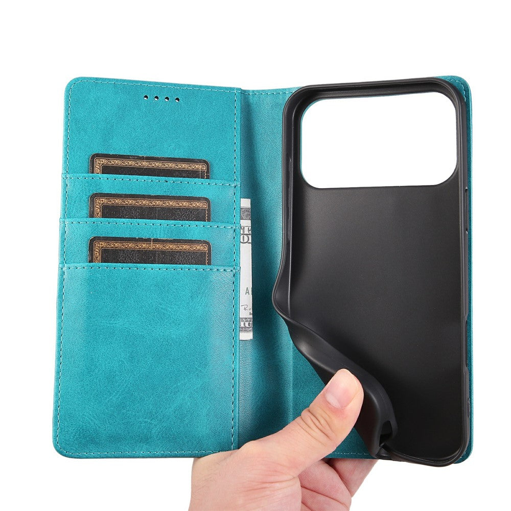 For iPhone 17 Pro Max Case RFID Blocking PU Leather Phone Wallet Cover - Peacock Blue