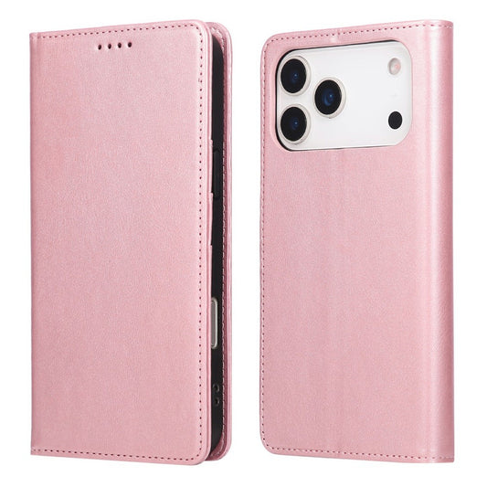 For iPhone 17 Pro Max Case RFID Blocking PU Leather Phone Wallet Cover - Pink
