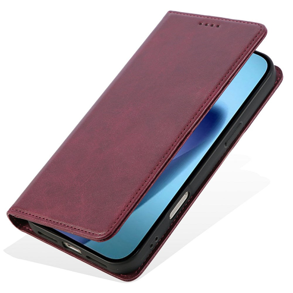 For iPhone 17 Pro Max Case RFID Blocking PU Leather Phone Wallet Cover - Wine Red