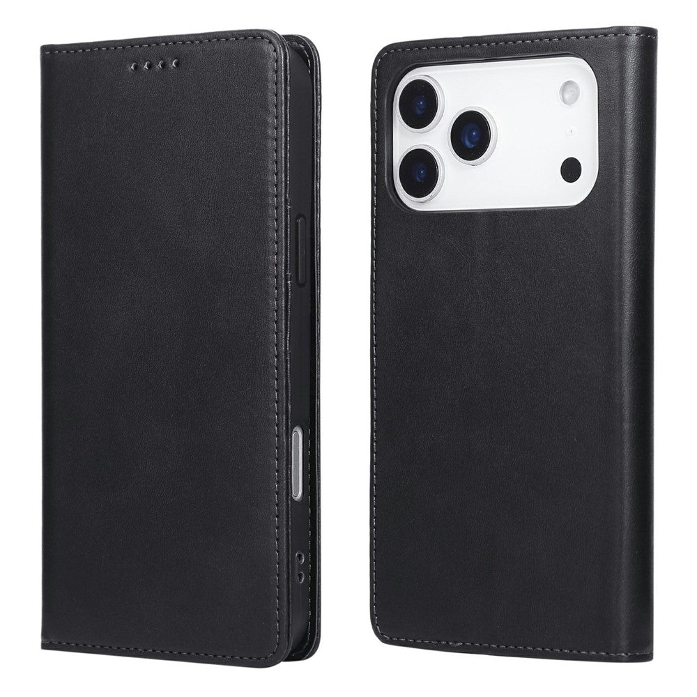 For iPhone 17 Pro Max Case RFID Blocking PU Leather Phone Wallet Cover - Black