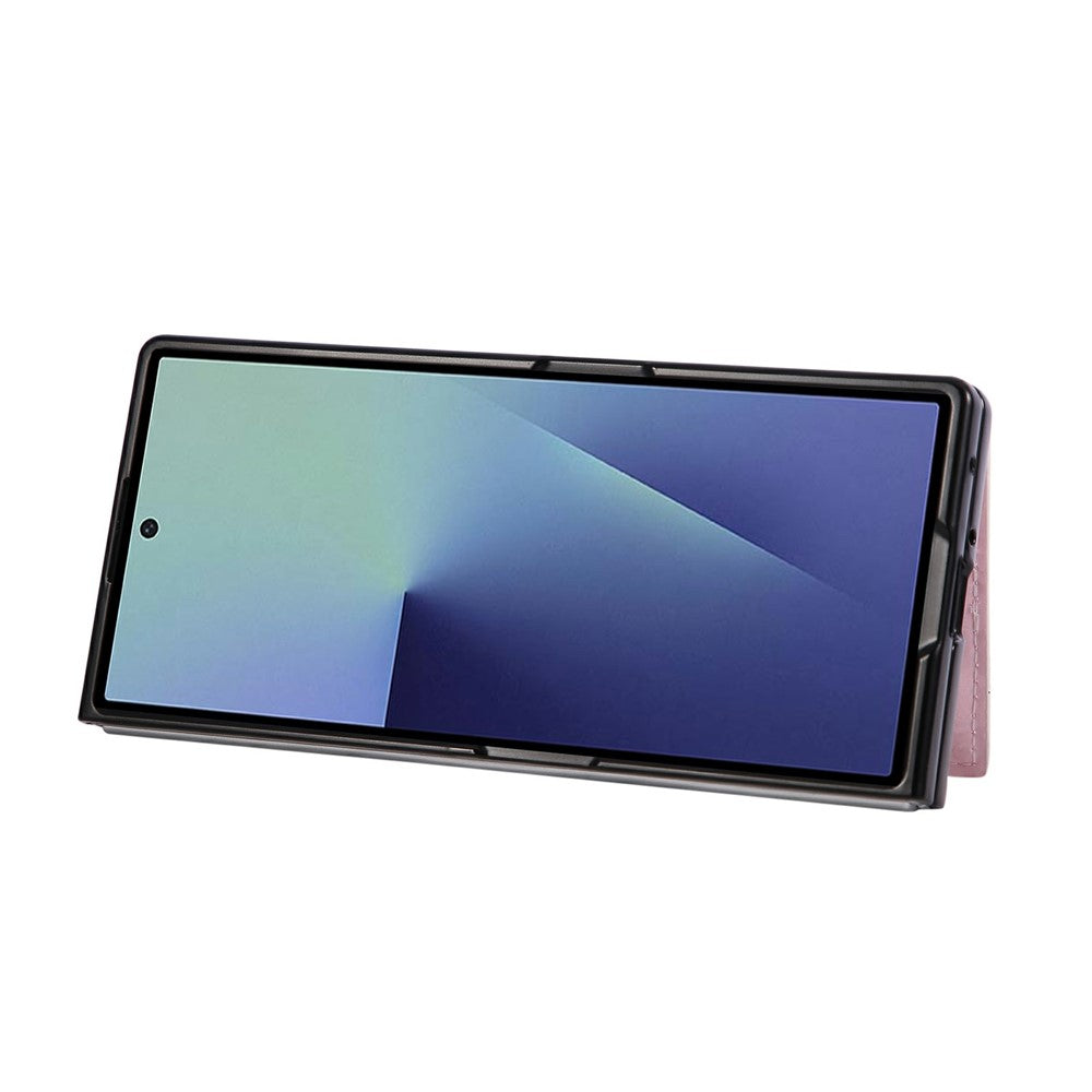 For Samsung Galaxy Z Fold7 5G Case Flower Leather PC RFID Blocking Phone Cover Card Slots - Flowers