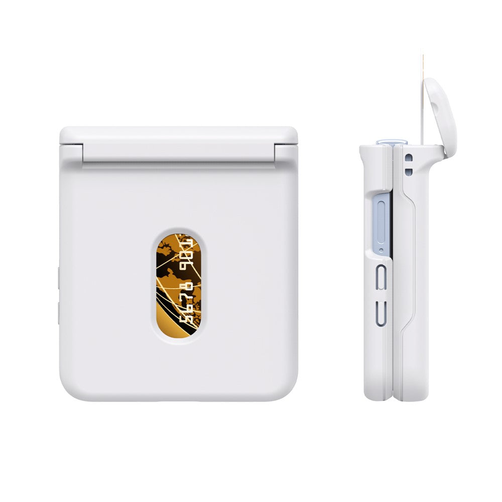 For Samsung Galaxy Z Flip7 FE 5G / Z Flip6 5G Case Spring Hinge PC Folding Phone Cover with Card Slot - White