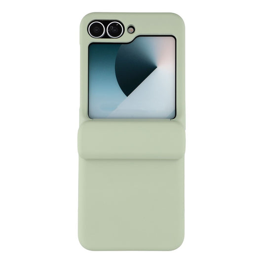 For Samsung Galaxy Z Flip7 5G Case Spring Hinge PC Folding Phone Cover with Card Slot - Light Green