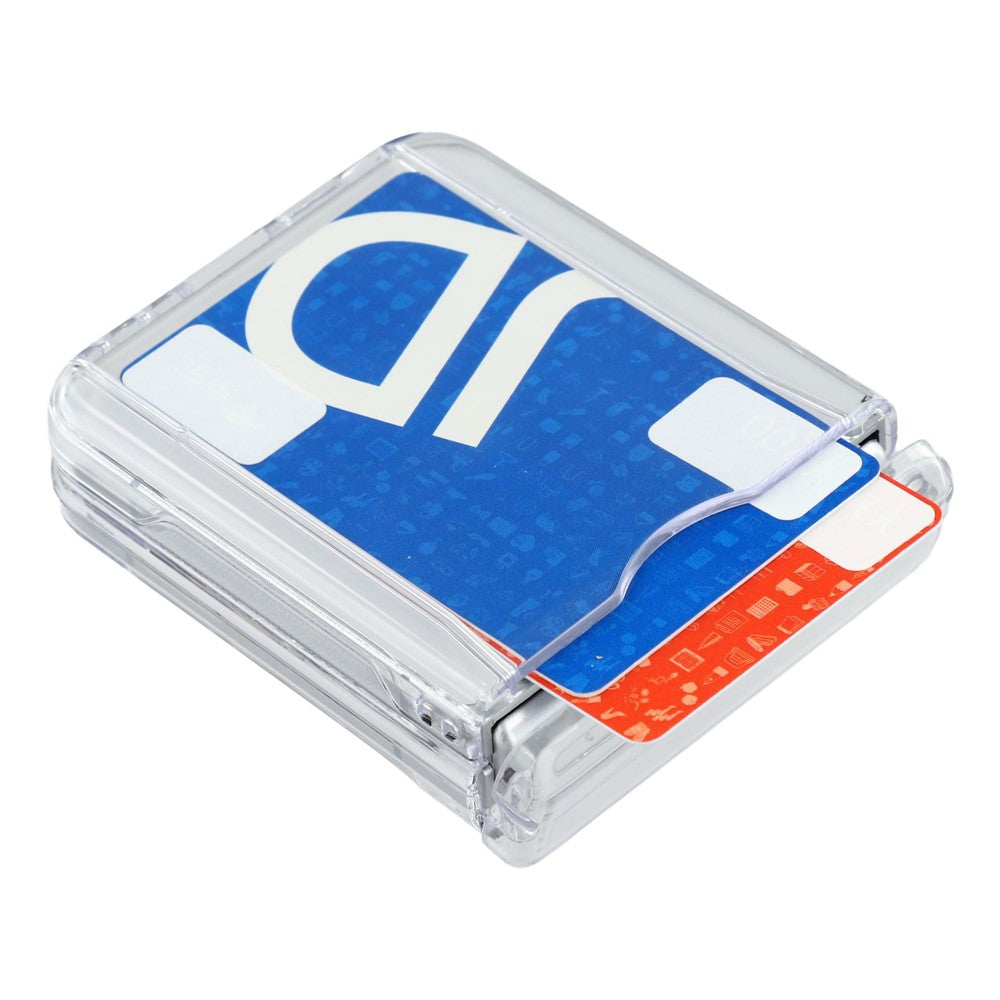 For Samsung Galaxy Z Flip7 5G Case Spring Hinge PC Folding Phone Cover with Card Slot - Transparent