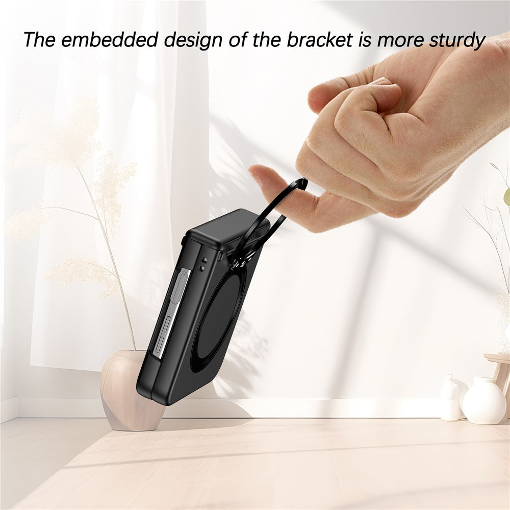 For Samsung Galaxy Z Flip7 5G Case with Magnetic Kickstand Spring Hinge PC Folding Phone Cover - Black