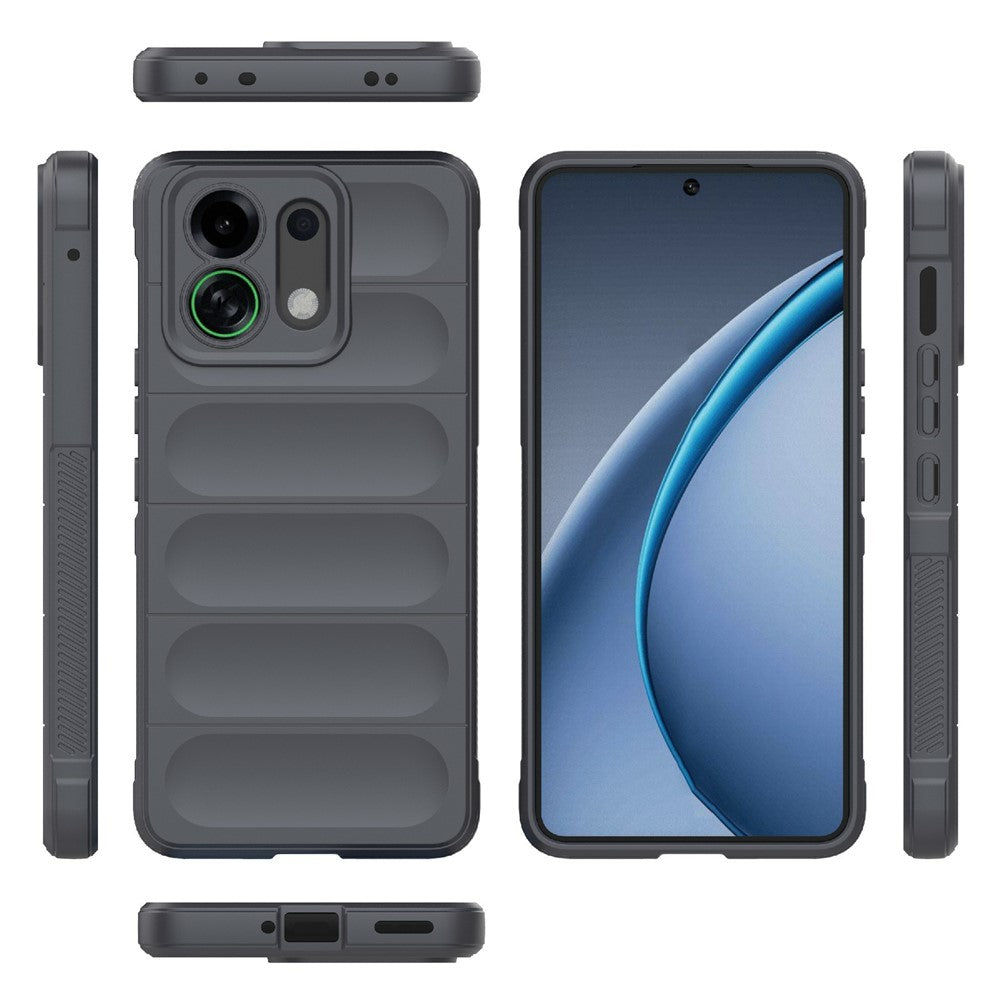 For Oppo K13 Turbo 5G Case Anti-Drop Soft TPU Rugged Phone Back Cover - Dark Grey