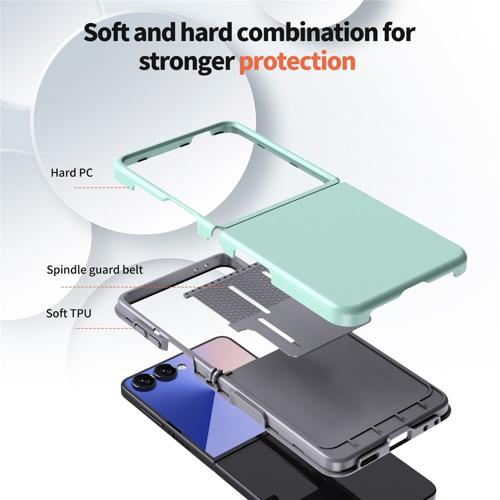 For Samsung Galaxy Z Flip7 5G Case Shockproof TPU PC Slim Phone Cover Skin-Touch - Mint Green