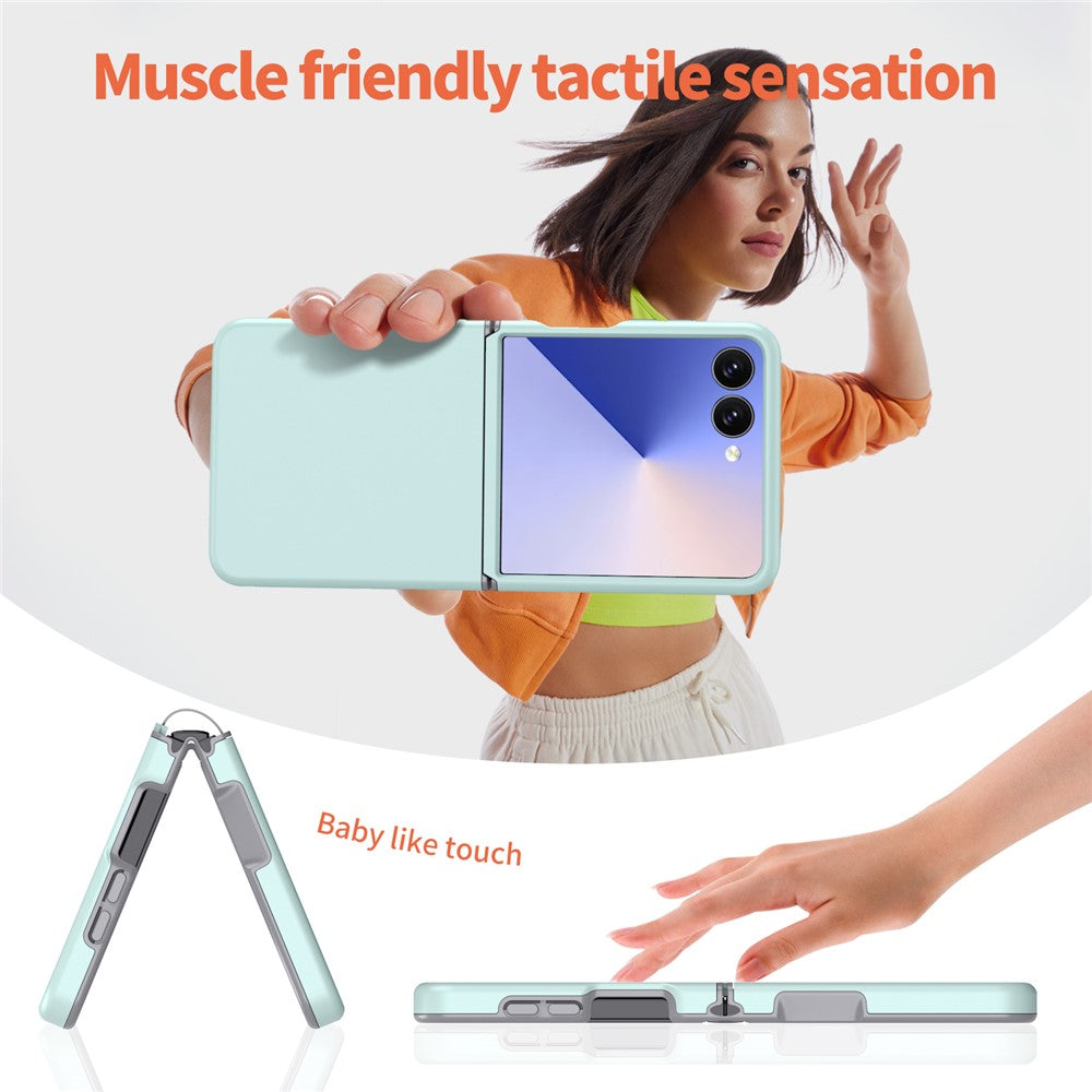 For Samsung Galaxy Z Flip7 5G Case Shockproof TPU PC Slim Phone Cover Skin-Touch - Mint Green