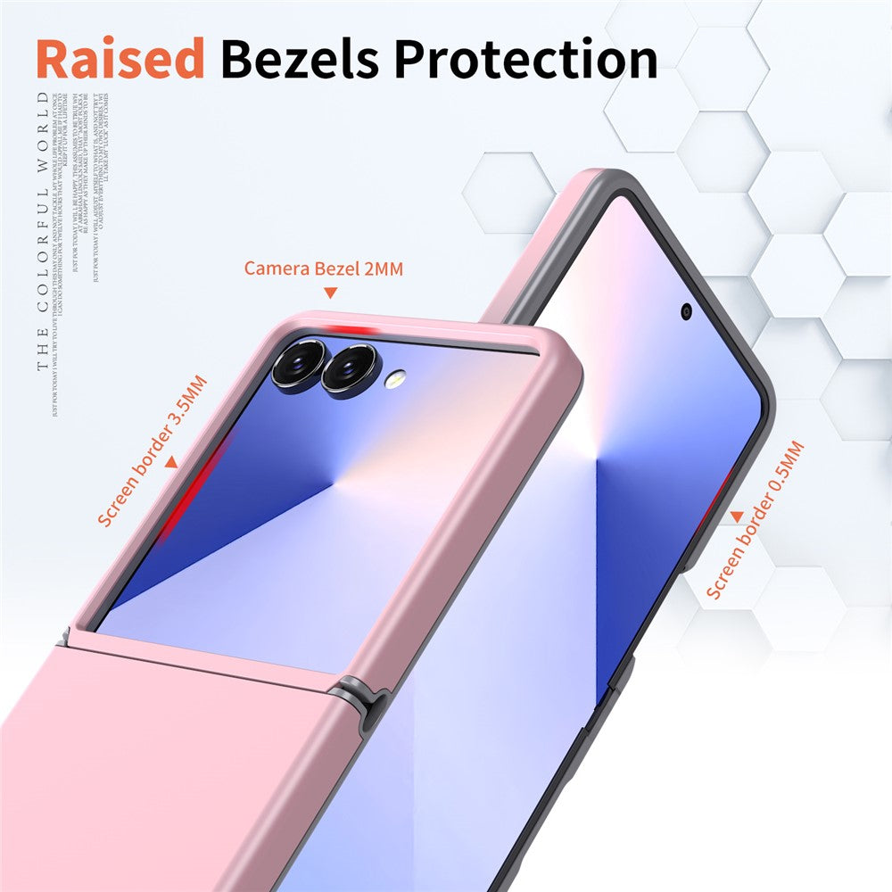 For Samsung Galaxy Z Flip7 5G Case Shockproof TPU PC Slim Phone Cover Skin-Touch - Light Pink