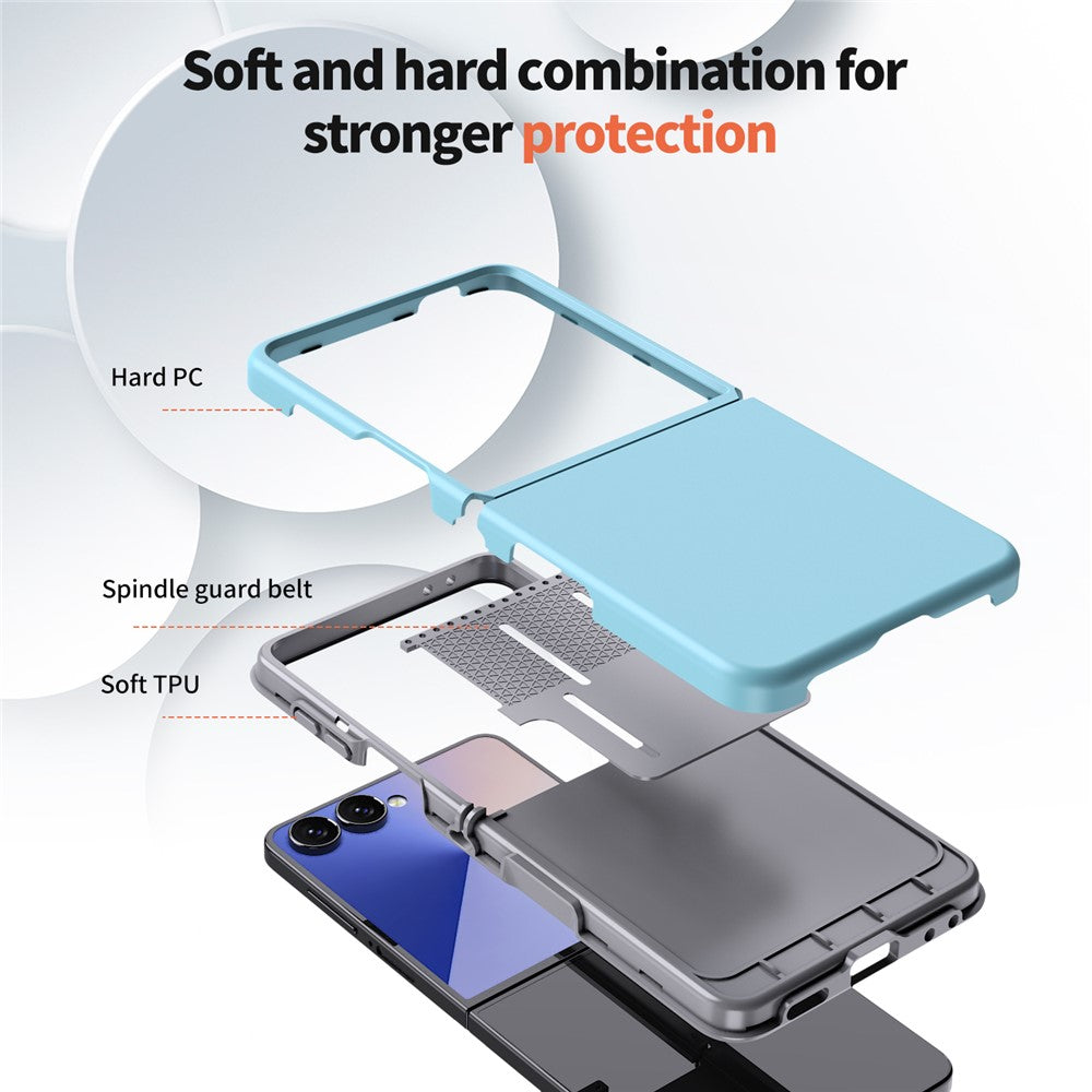 For Samsung Galaxy Z Flip7 5G Case Shockproof TPU PC Slim Phone Cover Skin-Touch - Baby Blue