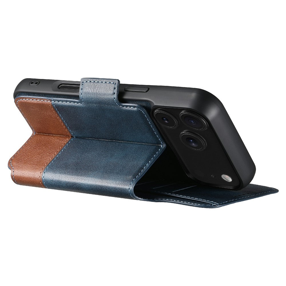 SUTENI Q-06 For iPhone 17 Pro Max Case Color Splicing Magnetic Detachable Leather Phone Cover - Blue