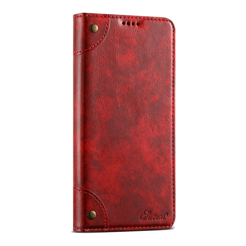 SUTENI For iPhone 17 Pro Max Case PU Leather Stand Wallet Phone Cover - Red