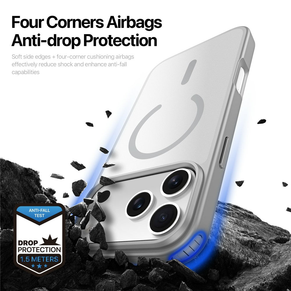 DUX DUCIS Yind Series For iPhone 17 Pro Max Case TPU + PC Matte Phone Cover Compatible with MagSafe - Grey