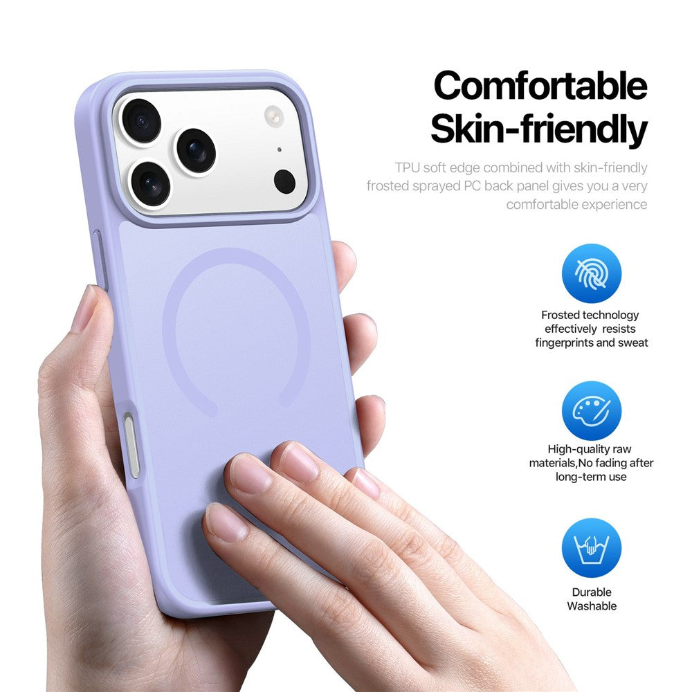 DUX DUCIS Yind Series For iPhone 17 Pro Max Case TPU + PC Matte Phone Cover Compatible with MagSafe - Light Purple