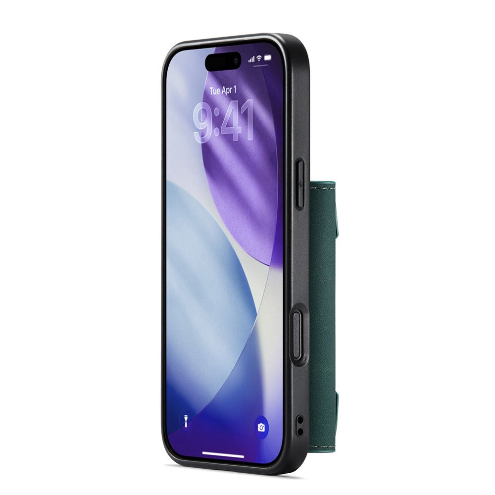 DG.MING M2 Series for iPhone 17 Pro Max Case PU + PC + TPU Phone Cover Detachable Wallet - Green