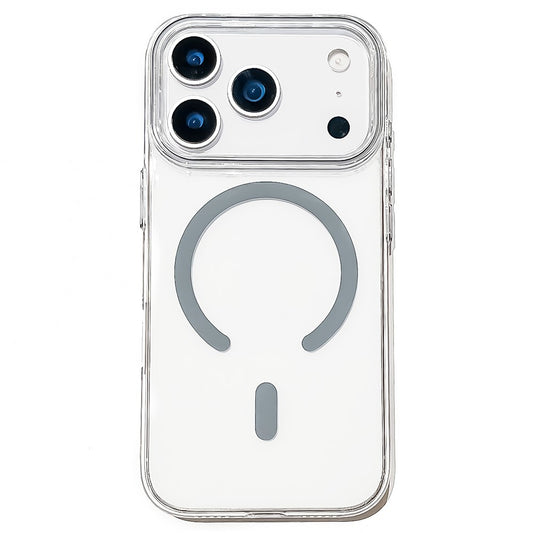 For iPhone 17 Pro Max Case Compatible with MagSafe Protective TPU + PC Phone Cover - Titanium Grey