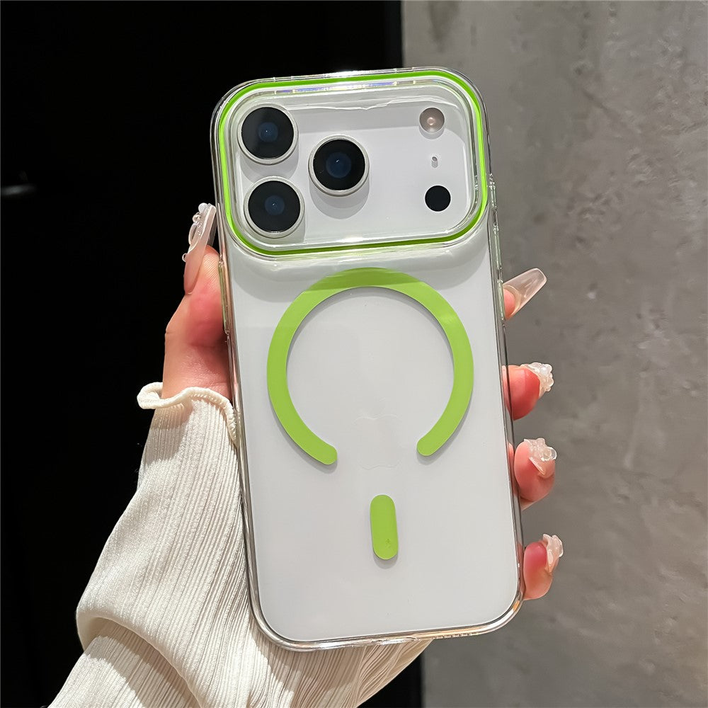 For iPhone 17 Pro Max Case Compatible with MagSafe Protective TPU + PC Phone Cover - Fluorescent Green