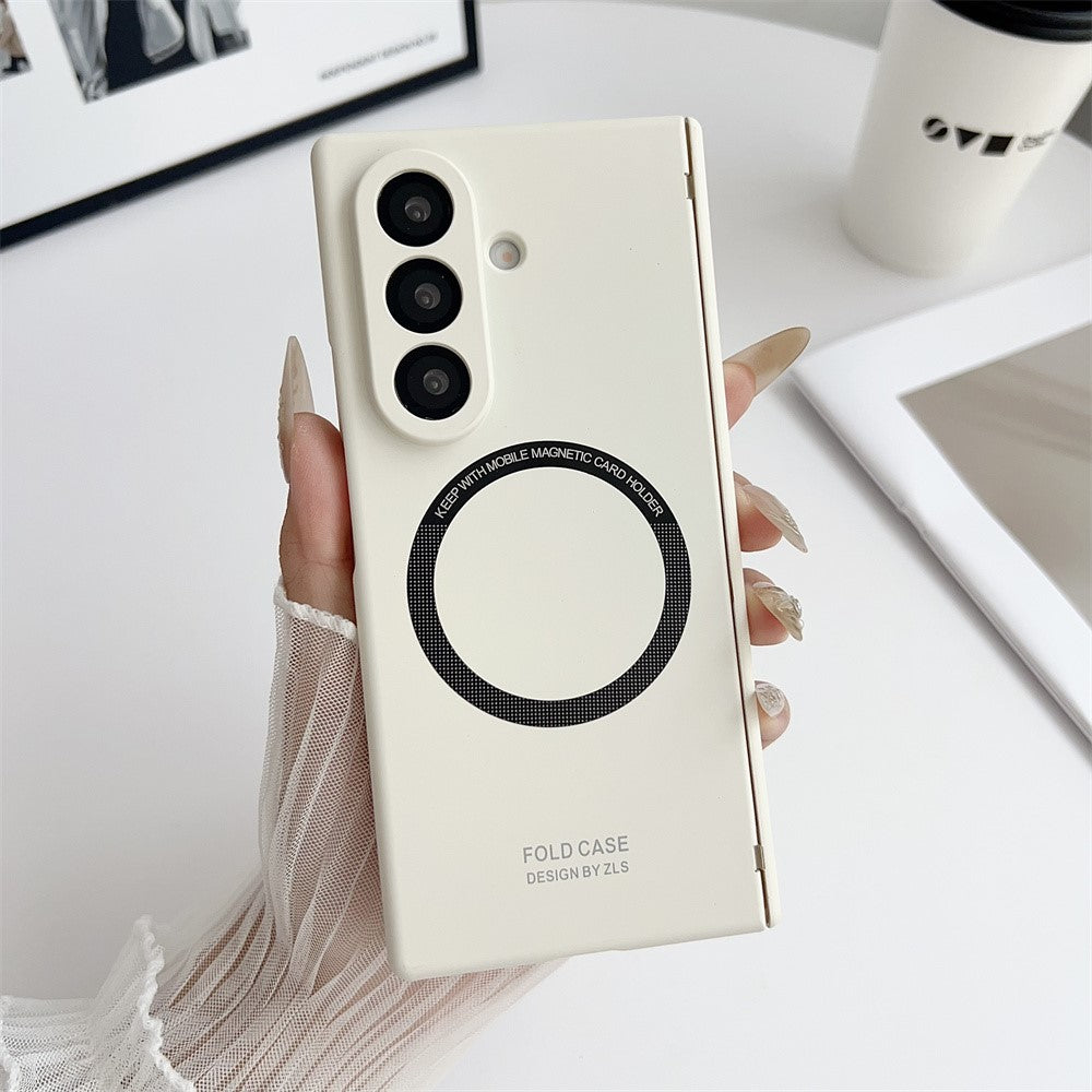 For Samsung Galaxy Z Fold7 5G Case Hard PC Phone Cover Compatible with MagSafe - White