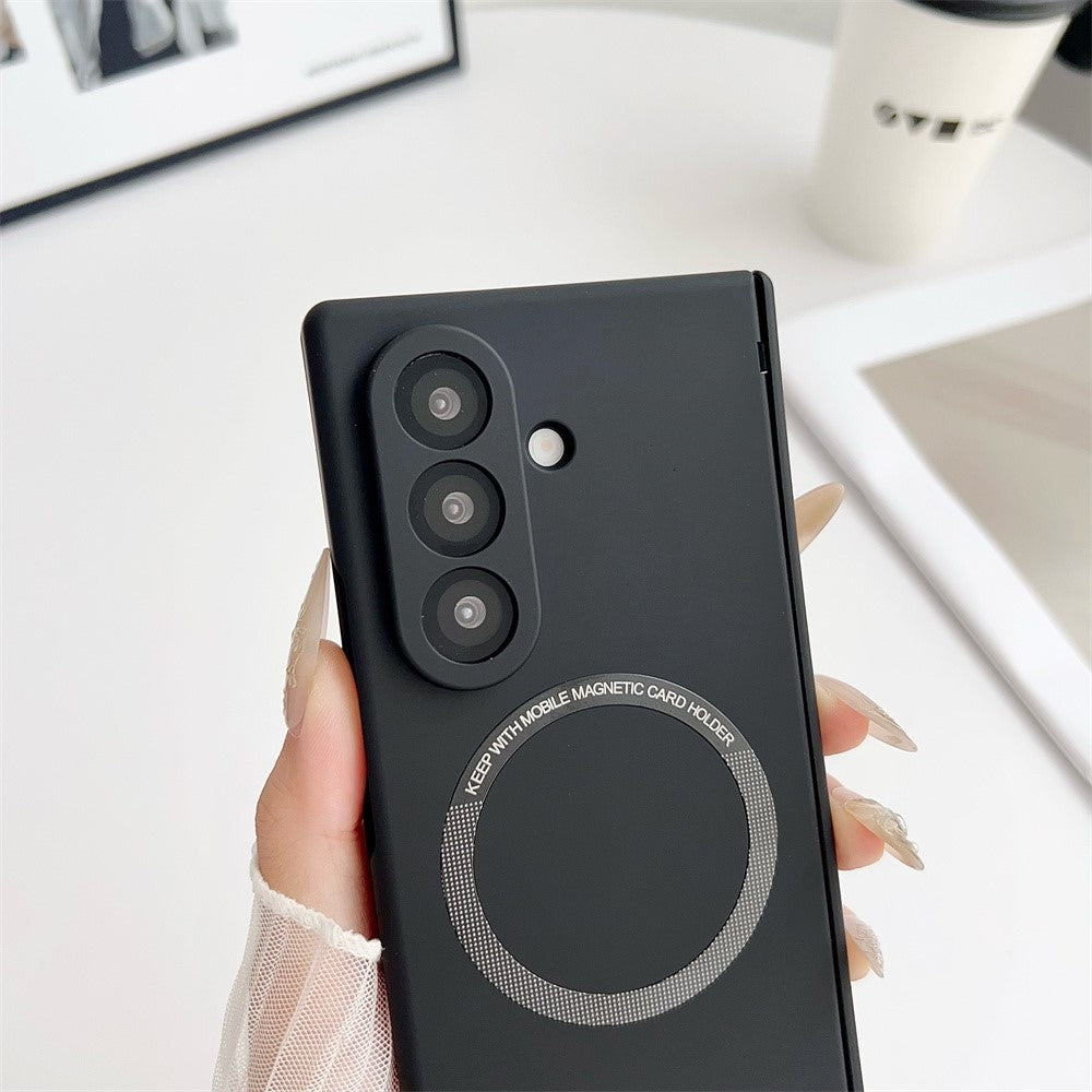 For Samsung Galaxy Z Fold7 5G Case Hard PC Phone Cover Compatible with MagSafe - Black