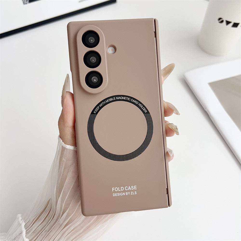 For Samsung Galaxy Z Fold7 5G Case Hard PC Phone Cover Compatible with MagSafe - Coffee