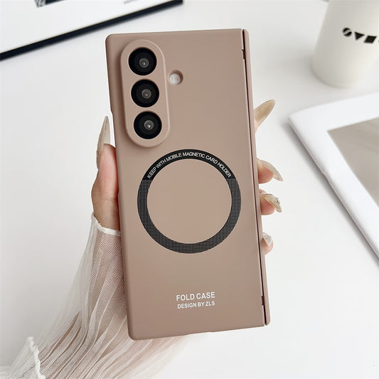 For Samsung Galaxy Z Fold7 5G Case Hard PC Phone Cover Compatible with MagSafe - Coffee
